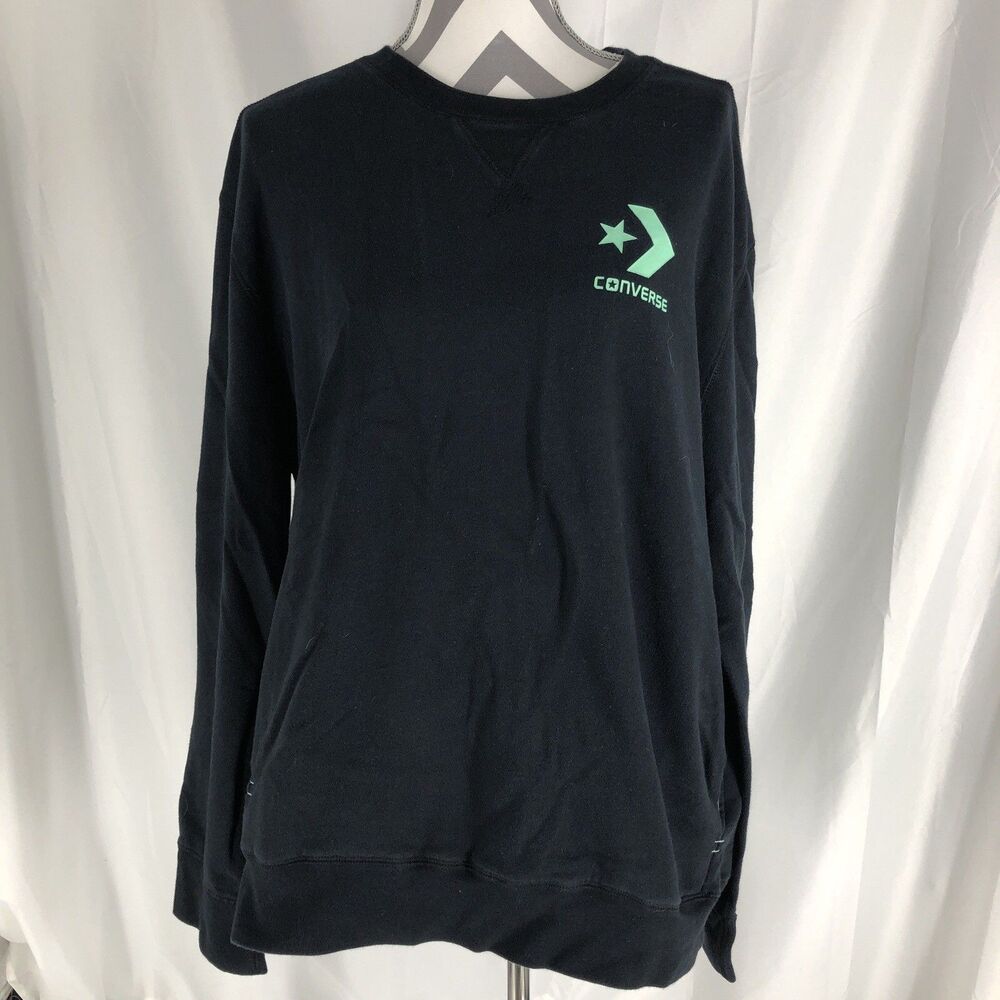 Converse Sweater Mens 2xl Black Crew Neck Sweatshirt